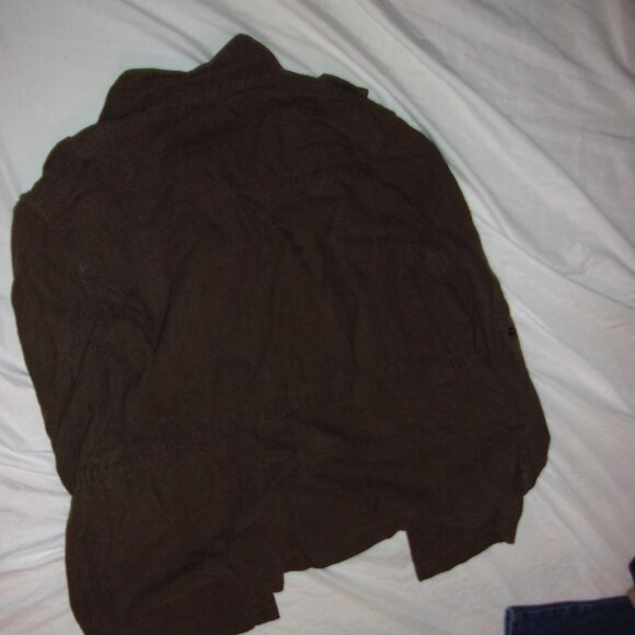 Sanctuary size small womens long sleeved cover up coat jacket green brown - Picture 4 of 6